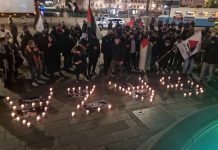 Göteborgare hedrar Gaza-offren vid Brunnsparken